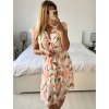 Šaty letní elegantní krátký rukáv dámské (38/40 ONE SIZE) ITALSKÁ MÓDA IMPES249581-7/DU (Velikost 38/40, Barva růžová lososová)