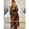 Šaty letní dlouhé šifonové dlouhý rukáv dámské JULIETTA (S/M ONE SIZE) ITALSKÁ MÓDA IMPES238990-8/DU (Velikost S/M/L, Barva hnědá)