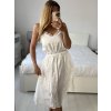 Šaty letní boho krajkové na ramínka dámské (S/M ONE SIZE) ITALSKÁ MÓDA IMPEM231128/DU (Velikost S/M/L, Barva bílá)