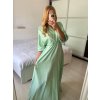 Šaty dlouhé saténové dlouhý rukáv dámské (S/M ONE SIZE) ITALSKÁ MÓDA IMPBB24O5779/DU (Velikost S/M/L, Barva tmavě růžová)
