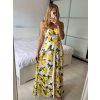 Šaty dlouhé letní na ramínka dámské citronky LIMONE  (S/M ONE SIZE) ITALSKÁ MÓDA IMPBB24B25283A/DUR