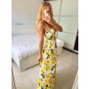 Šaty dlouhé letní na ramínka dámské citronky LIMONE  (S/M ONE SIZE) ITALSKÁ MÓDA IMPBB24B25283A/DUR