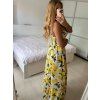 Šaty dlouhé letní na ramínka dámské citronky LIMONE  (S/M ONE SIZE) ITALSKÁ MÓDA IMPBB24B25283A/DUR