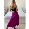 Sukně dlouhá saténová dámská (S/M ONE SIZE) ITALSKÁ MÓDA IMPBB242N6997/DUR (Velikost S/M/L, Barva Černá)