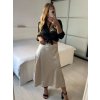 Sukně dlouhá saténová dámská (S/M ONE SIZE) ITALSKÁ MÓDA IMPBB242N6997/DUR (Velikost S/M/L, Barva Černá)