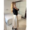 Sukně dlouhá saténová dámská (S/M ONE SIZE) ITALSKÁ MÓDA IMPBB242N6997/DUR (Velikost S/M/L, Barva Černá)