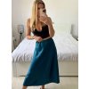 Sukně dlouhá saténová dámská (S/M ONE SIZE) ITALSKÁ MÓDA IMPBB242N6997/DUR (Velikost S/M/L, Barva Černá)