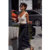 Sukně dlouhá saténová dámská (S/M ONE SIZE) ITALSKÁ MÓDA IMPBB242N6997/DUR (Velikost S/M/L, Barva Černá)