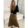 Sukně dlouhá saténová dámská (S/M ONE SIZE) ITALSKÁ MÓDA IMPBB242N6997/DUR (Velikost S/M/L, Barva Černá)