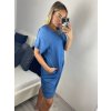 Šaty klasik riflové krátký rukáv dámské (L/2XL ONE SIZE) ITALSKá MóDA IM721022/DR
