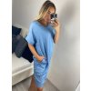 Šaty klasik riflové krátký rukáv dámské (L/2XL ONE SIZE) ITALSKá MóDA IM721022/DR