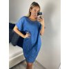 Šaty klasik riflové krátký rukáv dámské (L/2XL ONE SIZE) ITALSKá MóDA IM721022/DR