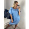 Šaty klasik riflové krátký rukáv dámské (L/2XL ONE SIZE) ITALSKá MóDA IM721022/DR