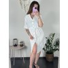 Šaty letní mušelín krátký rukáv nadrozměr dámské (L/XLONE SIZE) ITALSKÁ MÓDA IM423STYLE/DUR (Velikost L/XL, Barva bílá)