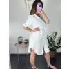 Šaty letní mušelín krátký rukáv nadrozměr dámské (L/XLONE SIZE) ITALSKÁ MÓDA IM423STYLE/DUR (Velikost L/XL, Barva bílá)