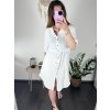 Šaty letní mušelín krátký rukáv nadrozměr dámské (L/XLONE SIZE) ITALSKÁ MÓDA IM423STYLE/DUR (Velikost L/XL, Barva bílá)