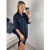 Šaty volnočasové oversize košilové dlouhý rukáv dámské nadrozměr (S/M/L/XL ONE SIZE) ITALSKÁ MÓDA IMD22512/DU (Velikost M/L, Barva bílá)