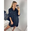 Šaty volnočasové oversize košilové dlouhý rukáv dámské nadrozměr (S/M/L/XL ONE SIZE) ITALSKÁ MÓDA IMD22512/DU (Velikost M/L, Barva bílá)