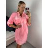 Šaty volnočasové oversize košilové dlouhý rukáv dámské nadrozměr (S/M/L/XL ONE SIZE) ITALSKÁ MÓDA IMD22512/DU (Velikost M/L, Barva bílá)