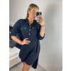 Šaty volnočasové oversize košilové dlouhý rukáv dámské nadrozměr (S/M/L/XL ONE SIZE) ITALSKÁ MÓDA IMD22512/DU (Velikost M/L, Barva bílá)