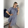 Šaty košilové oversize krátký rukáv dámské nadrozměr (XL/2XL ONE SIZE) ITALSKá MODA IM723010/DUR (Velikost XL/2XL, Barva tmavě modrá)