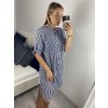 Šaty košilové oversize krátký rukáv dámské nadrozměr (XL/2XL ONE SIZE) ITALSKá MODA IM723010/DUR (Velikost XL/2XL, Barva tmavě modrá)
