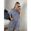 Šaty košilové oversize krátký rukáv dámské nadrozměr (XL/2XL ONE SIZE) ITALSKá MODA IM723010/DUR (Velikost XL/2XL, Barva tmavě modrá)