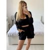 Souprava mušelínová košile dlouhý rukáv a kraťasy dámská (S/M ONE SIZE) ITALSKÁ MÓDA IMWAE24073/DUR (Velikost S/M/L, Barva bílá)
