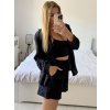 Souprava mušelínová košile dlouhý rukáv a kraťasy dámská (S/M ONE SIZE) ITALSKÁ MÓDA IMWAE24073/DUR (Velikost S/M/L, Barva bílá)