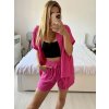 Souprava letní tunika a kraťasy mušelín dámská (S/M/L ONE SIZE) ITALSKÁ MÓDA IMWAH24555/DU (Velikost S/M/L, Barva Černá)