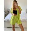 Souprava letní tunika a kraťasy mušelín dámská (S/M/L ONE SIZE) ITALSKÁ MÓDA IMWAH24555/DU (Velikost S/M/L, Barva Černá)