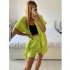 Souprava letní tunika a kraťasy mušelín dámská (S/M/L ONE SIZE) ITALSKÁ MÓDA IMWAH24555/DU (Velikost S/M/L, Barva Černá)