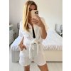 Souprava letní tunika a kraťasy mušelín dámská (S/M/L ONE SIZE) ITALSKÁ MÓDA IMWAH24555/DU (Velikost S/M/L, Barva Černá)