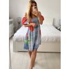 Šaty krátké letní krátký rukáv dámské (S/M/L ONE SIZE) ITALSKÁ MÓDA IMM24M12630/DUR (Velikost M/L, Barva modrá)