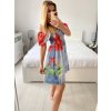 Šaty krátké letní krátký rukáv dámské (S/M/L ONE SIZE) ITALSKÁ MÓDA IMM24M12630/DUR (Velikost M/L, Barva modrá)
