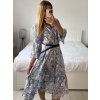 Šaty dlouhé letní 3/4 dlouhý rukáv dámské (S/M ONE SIZE) ITALSKÁ MÓDA IMPEM23G204-5/DU (Velikost S/M/L, Barva modrá)