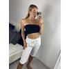 Kalhoty lněné 3/4 krátké dámské (S/M/L ONE SIZE) ITALSKÁ MÓDA IMC24SONA/DU (Velikost M/L, Barva bílá)