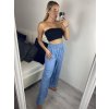 Kalhoty letní riflové dámské (S/M ONE SIZE) ITALSKá MóDA IM724100/DU (Velikost S/M/L, Barva světle modrá)