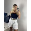 Kraťasy s páskem dámské (S/M ONE SIZE) ITALSKÁ MÓDA IMPSH242408/DU (Velikost S/M/L, Barva bílá)