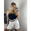 Kraťasy s páskem dámské (S/M ONE SIZE) ITALSKÁ MÓDA IMPSH242408/DU (Velikost S/M/L, Barva bílá)