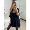 Tunika košilová dlouhý rukáv dámská (S/M/L ONE SIZE) ITALSKÁ MÓDA IMM24M3297/DUR (Velikost M/L, Barva bílá)