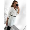 Tunika košilová dlouhý rukáv dámská (S/M/L ONE SIZE) ITALSKÁ MÓDA IMM24M3297/DUR (Velikost M/L, Barva bílá)