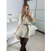Tunika košilová dlouhý rukáv dámská (S/M/L ONE SIZE) ITALSKÁ MÓDA IMM24M3297/DUR (Velikost M/L, Barva bílá)