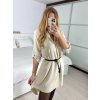 Tunika košilová dlouhý rukáv dámská (S/M/L ONE SIZE) ITALSKÁ MÓDA IMM24M3297/DUR (Velikost M/L, Barva bílá)