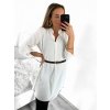 Tunika košilová dlouhý rukáv dámská (S/M/L ONE SIZE) ITALSKÁ MÓDA IMM24M3297/DUR (Velikost M/L, Barva bílá)
