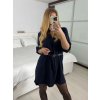 Tunika košilová dlouhý rukáv dámská (S/M/L ONE SIZE) ITALSKÁ MÓDA IMM24M3297/DUR (Velikost M/L, Barva bílá)