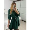 Tunika košilová dlouhý rukáv dámská (S/M/L ONE SIZE) ITALSKÁ MÓDA IMM24M3297/DUR (Velikost M/L, Barva bílá)