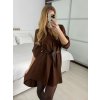 Tunika košilová dlouhý rukáv dámská (S/M/L ONE SIZE) ITALSKÁ MÓDA IMM24M3297/DUR (Velikost M/L, Barva bílá)