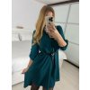 Tunika košilová dlouhý rukáv dámská (S/M/L ONE SIZE) ITALSKÁ MÓDA IMM24M3297/DUR (Velikost M/L, Barva bílá)