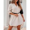 Tunika košilová dlouhý rukáv dámská (S/M/L ONE SIZE) ITALSKÁ MÓDA IMM24M3297/DUR (Velikost M/L, Barva bílá)